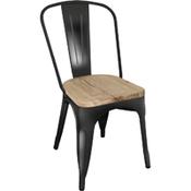 Bolero Bistro Side Chairs with Wooden Seat Pad Black (Pack of 4) image