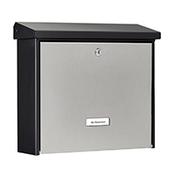 Burg Wachter  6867 London Black &amp; Silver Stainless Steel with Black Coating Post Box H320 xW377xD115mm image