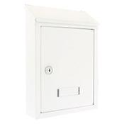 Burg Wachter  Avon MB09 White Galvanized Steel Post Box H304 xW214xD70mm image