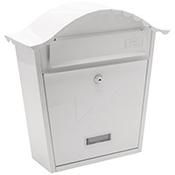 Burg Wachter  MB01 White Classic Wall Mounted Galvanised Steel Lockable Weather Resistant Post Box H370 xW363xD134mm