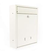 Burg Wachter  Trent MB19 White Galvanized Steel Post Box H341 xW261xD93mm image
