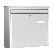 Burg Wachter  Borkum 3878 Ni Stainless Steel Post Box with Rear Slot &amp; Opening Stop A4 Format H322xW362xD100mm image