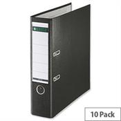 Leitz 180 Polypropylene A4 80mm Black Lever Arch File Pack of 10 image