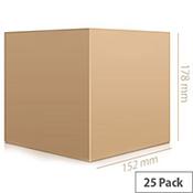 Single Wall 152x152x178mm Brown Corrugated Packing Cardboard Boxes (25 Pack) Ref SC-02 image