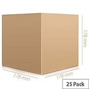 Single Wall 178x178x178mm Brown Corrugated Dispatch Packing Cardboard Boxes (Pack of 25)  image