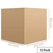 Double Wall Brown Corrugated Dispatch Packing Cardboard Boxes WxHxD 457x305x305mm (Pack of 15) Ref  SC-64  image