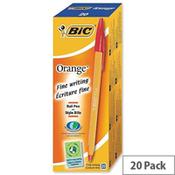 Bic Orange Ballpoint Pen Red Pack 20 image