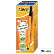 Bic Orange Ballpoint Pen Black Pack 20 image