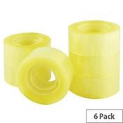 Q-Connect Clear Easy Tear Polypropylene Tape 24mm x 33m Pack of 6 KF27014 image