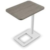 Mobi Laptop Stand 400x500x620mm White Frame &amp; Walnut Stained Grey Top