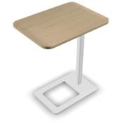 Mobi Laptop Stand 400x500x620mm White Frame &amp; Whitened Oak Melamine Top