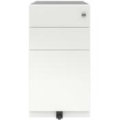 Bisley Slimline Note Mobile Pedetsal - Two Stationery &amp; 1 Filing Drawer - Traffic White image
