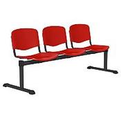 OI Series 3-Seater Bench Plastic Seat Red image