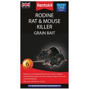 Rentokil Rodine Rat &amp; Mouse Killer Grain Bait (Sachets 6) Single Pack image