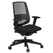 LightUp Modern Design Mesh Office Chair With Lumbar Support &amp; Adjustable Arms Black Fabric Seat - Weight Tolerance: 150kg image