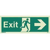Photoluminescent Exit Sign Exit Arrow Right HxW 150X400mm image