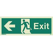 Photoluminescent Exit Sign Exit Arrow Left HxW 150X400mm image