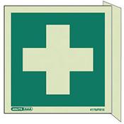 Photoluminescent First Aid Wall Mounted Sign First Aid Facility 200X200mm image