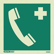 Photoluminescent First Aid Location Sign First Aid Telephone HxW 150X150mm