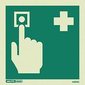 Photoluminescent First Aid Location Sign First Aid Call Point HxW 200X200mm