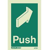 Photoluminescent Rigid Plastic Sign 100X150mm Push image