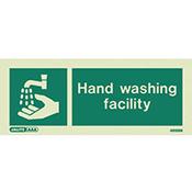 Photoluminescent Rigid Plastic Sign 200X80mm Single Sided Water Management Hand Washing Facility image