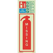 Photoluminescent Fire Extinguisher Missing Identification Abc Powder 450X200 Rigid