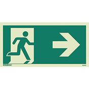 Photoluminescent Safety Way Guidance Sign Arrow Right HxW 100x200mm image
