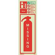 Photoluminescent Fire Extinguisher Missing Identification Water Hxw: 200X450