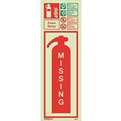 Photoluminescent Fire Extinguisher Missing Identification Foam Spray Hxw: 200X450