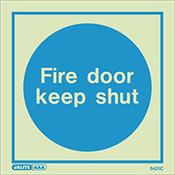 Photoluminescent Sign Fire Door Keep Shut HxW: 150x150 image