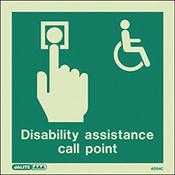 Photoluminescent Disability Assistance Call Point Sign