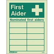 Photoluminescent Nominated First Aiders Sign image
