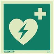 Photoluminescent Defibrillator Sign image