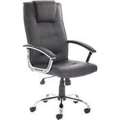 Thrift Executive Office Chair Black Bonded Leather With Padded Arms image