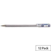 Pentel Superb Fine Ball Point Pen, Blue (Pack of 12, Ref BK77-C) - Reliable Fine Tip for Everyday Writing image
