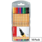Stabilo Point 88 Fineliner Pen, Wallet of 10 Assorted (Ref 8810) - Premium Fineliner for Colourful Writing and Drawing image