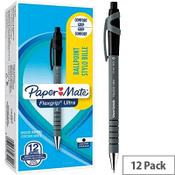 Papermate Flexgrip Medium Black Retractable Ballpoint Pen (Pack 12) S0190393 image