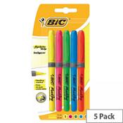 BIC Highlighter Grip Assorted Colours - Pack of 5 - Chisel Tip - 894324 image