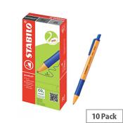Stabilo Pointball Retractable Ballpoint Pens - Blue, Pack of 10 6030/41 image