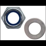 FORGEPACK NYLOC NUT &amp; WASHER M8 ZP PK12