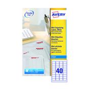Avery Mini Lbls Wht 40L/Sh Ijet Bx25