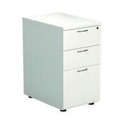 First 3 Drw Desk High White