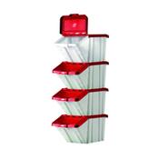 Barton MF Storage Bins Red Lids Pk4