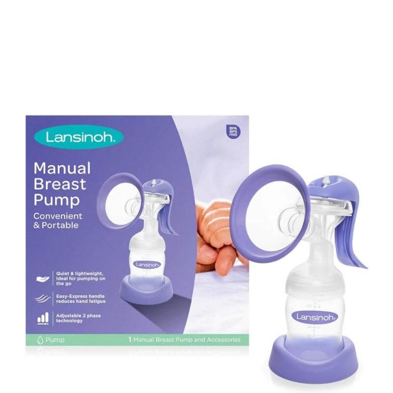 Lansinoh Manual Breast Pump - Easy to use, Gentle pumping, Ergonomic handle, Lightweight, BPA Free