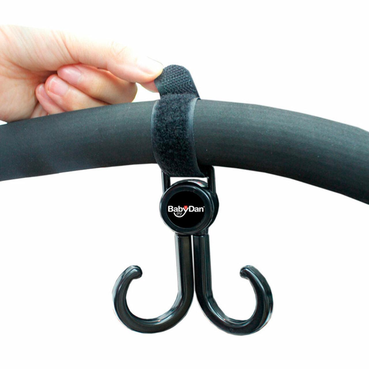 Babydan Double Stroller Hook with Velcro Strap and Double Hooks