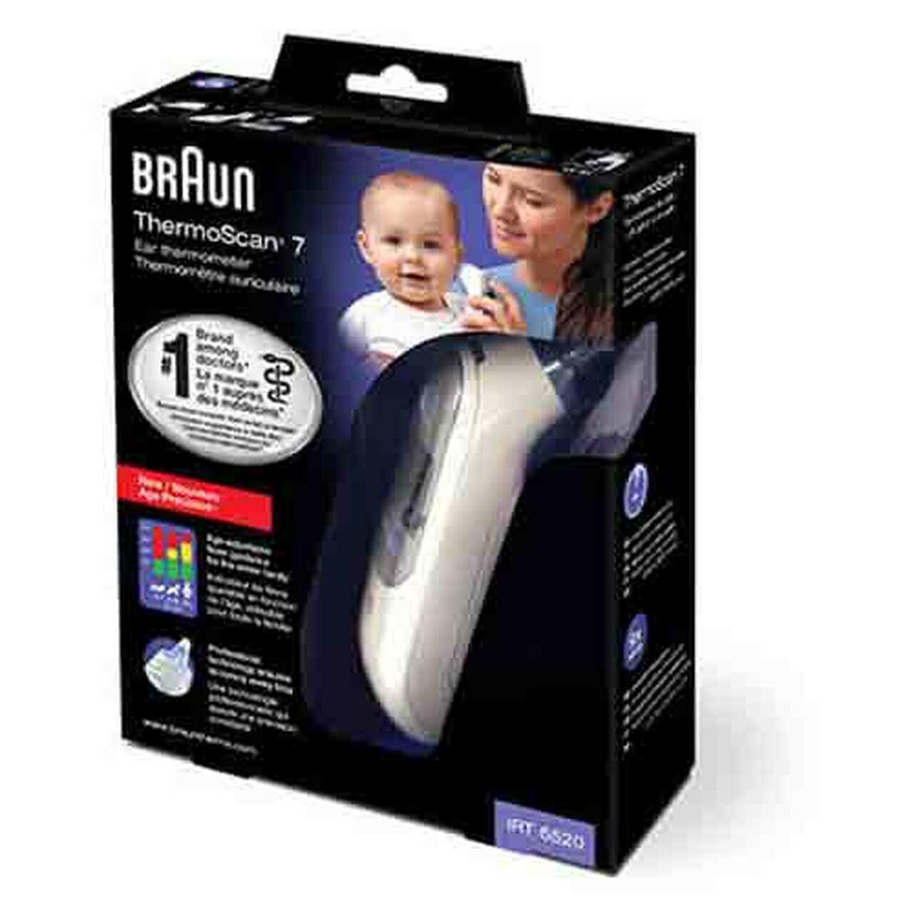 Braun ThermoScan 7 Ear Thermometer with Age Precision, Color Coded Display, Duracell Batteries