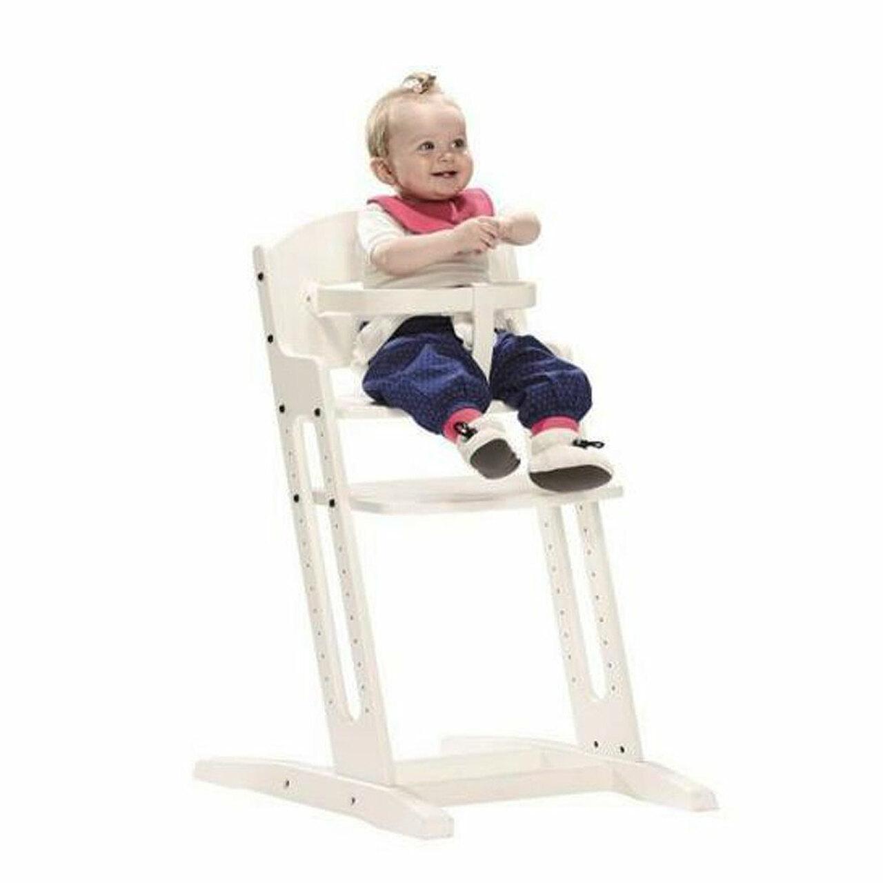 BabyDan Danchair White High Chair - Adjustable, 5-point harness, Converts to Junior Chair, for 6 months+