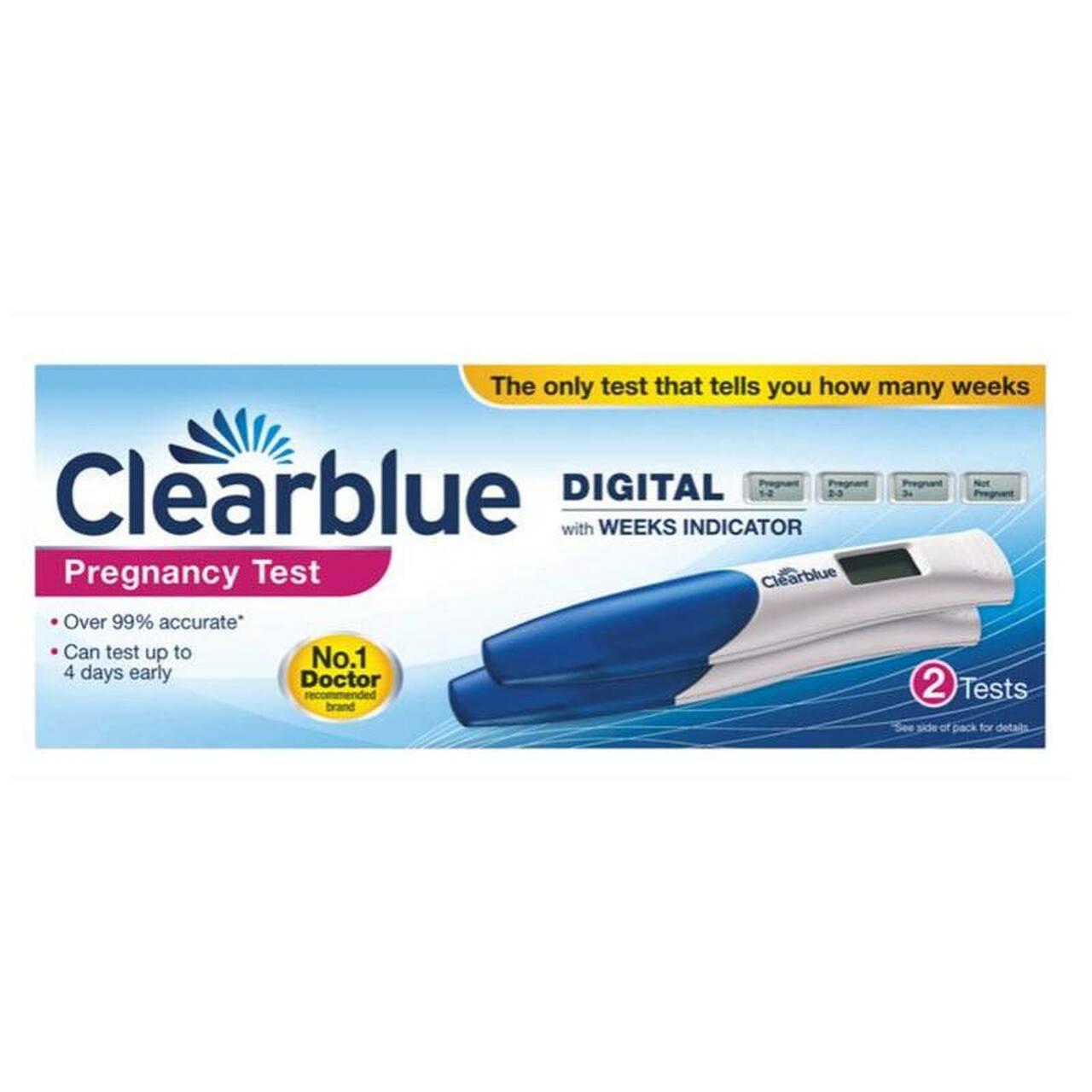 Clearblue Digital Pregnancy Test 2 Tests with Weeks Indicator, Over 99% accurate