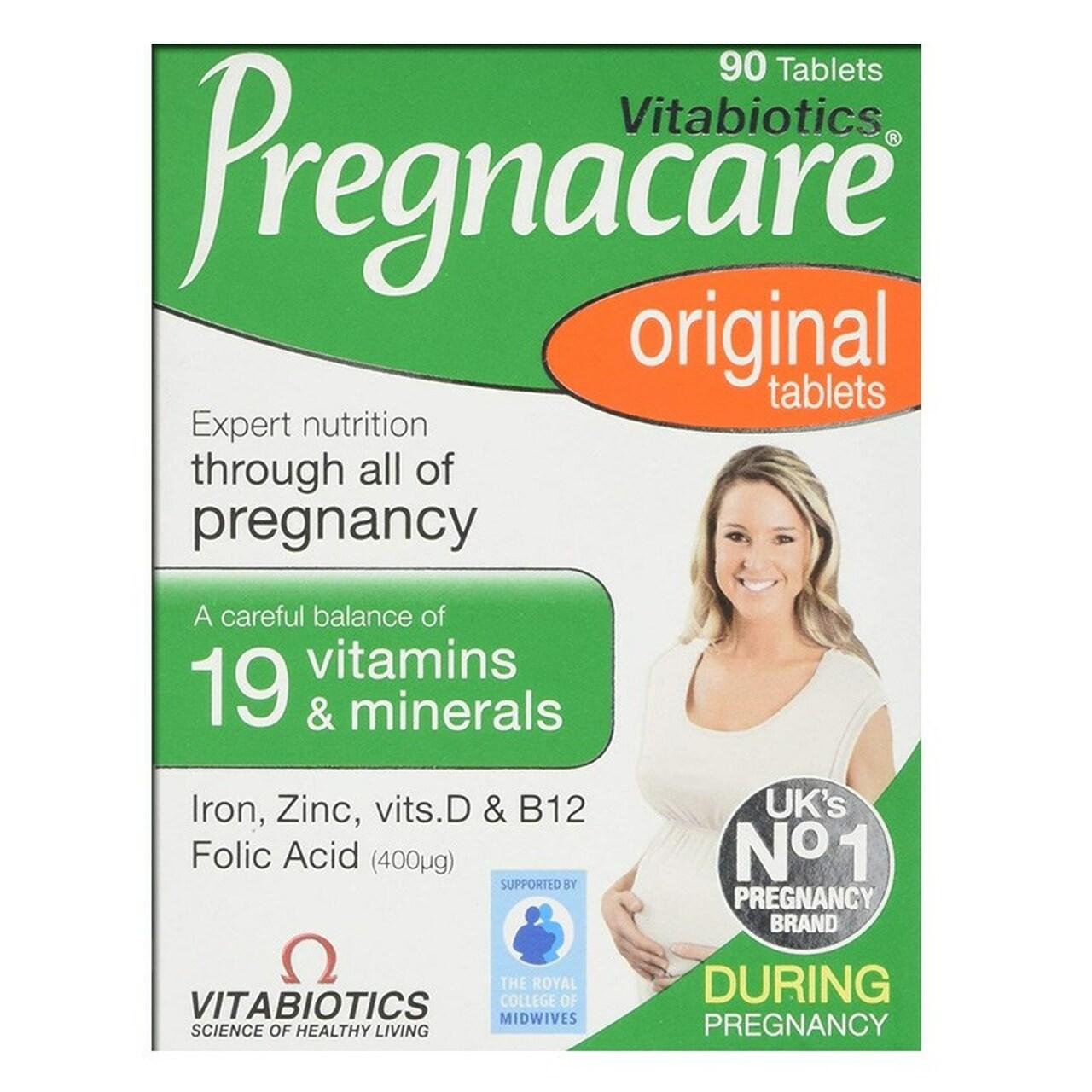 Vitabiotics Pregnacare Original 90 Tablets - 19 Vitamins & Minerals, Folic Acid, During Pregnancy
